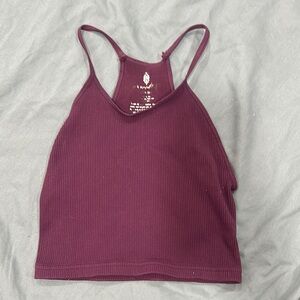 Free People Burgundy Ribbed Tank